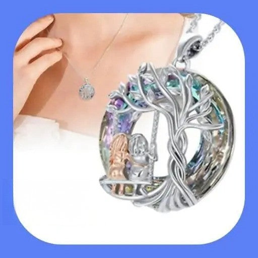 Iridescent Sisters Swing Necklace