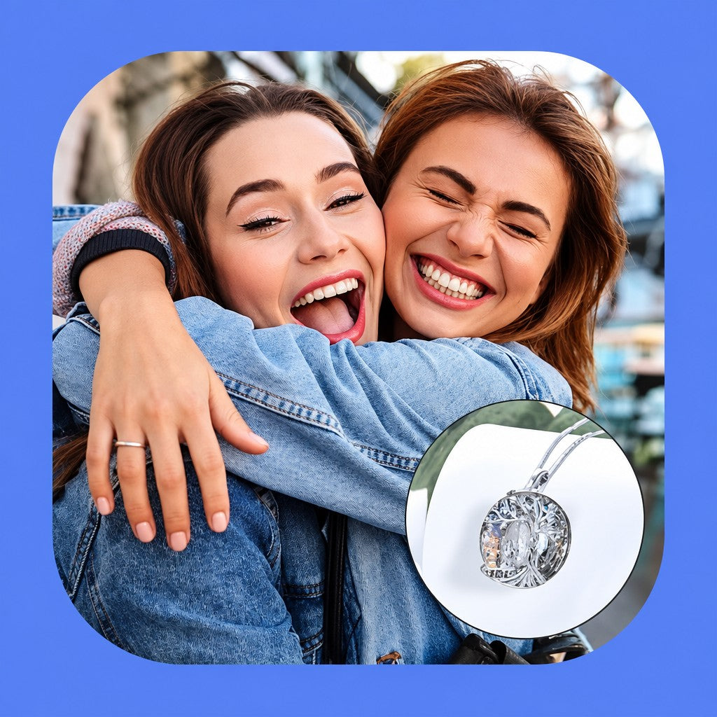 Iridescent Sisters Swing Necklace