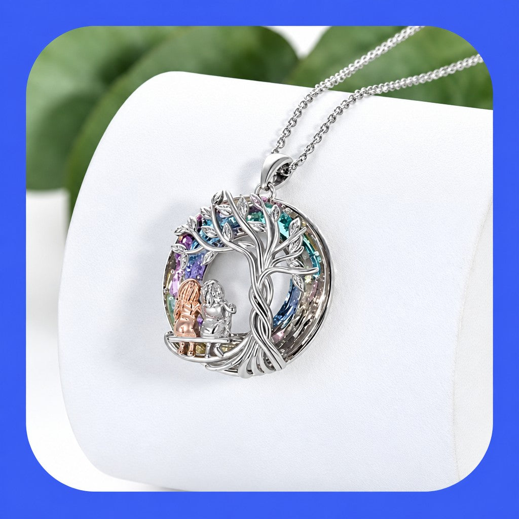 Iridescent Sisters Swing Necklace