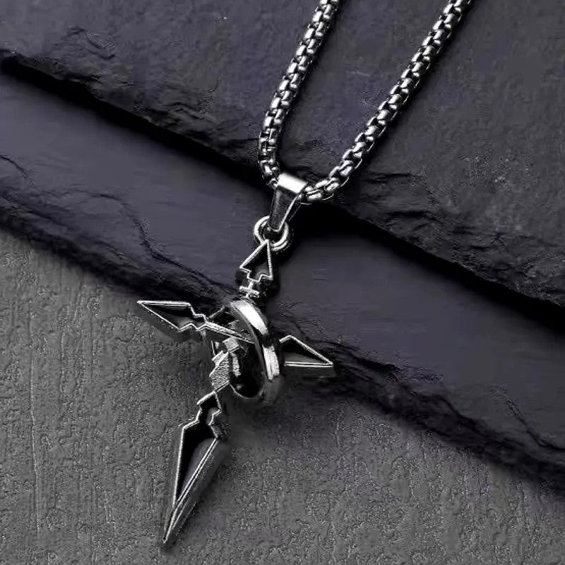 Geometric Cross Necklace