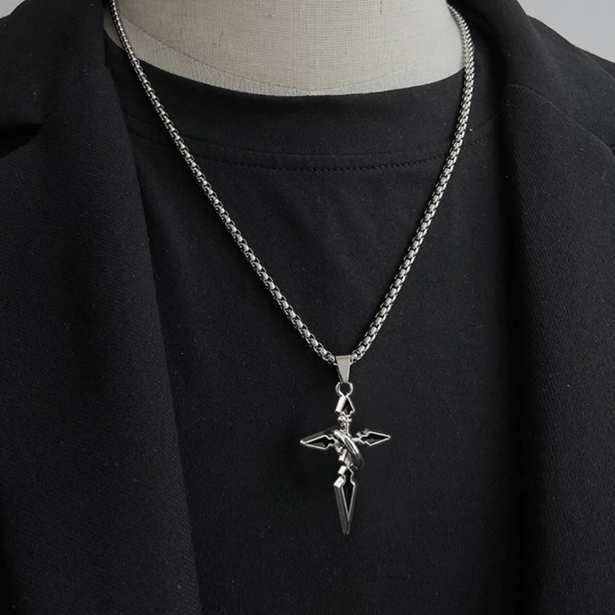 Geometric Cross Necklace