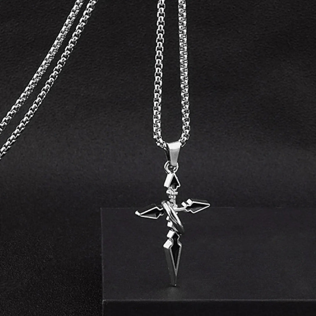Geometric Cross Necklace