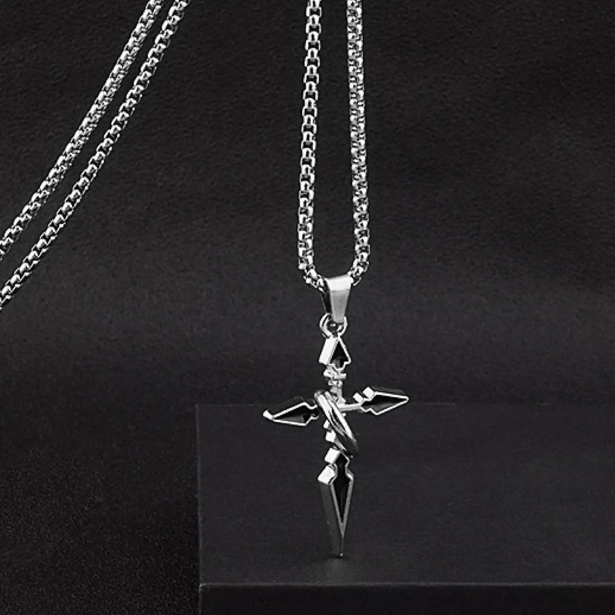 Geometric Cross Necklace