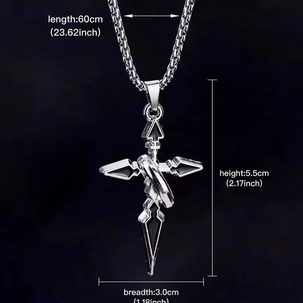 Geometric Cross Necklace