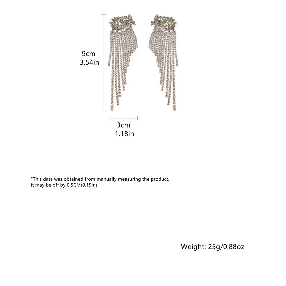Elegant Rhinestone Tassel Earrings