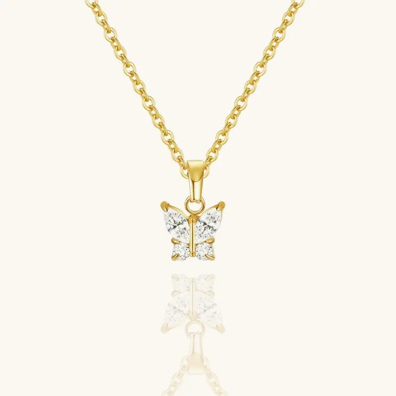 18k Dainty Butterfly Necklace