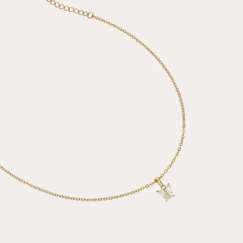 18k Dainty Butterfly Necklace