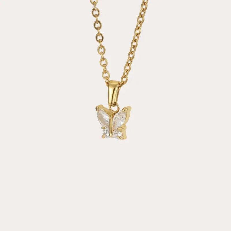 18k Dainty Butterfly Necklace