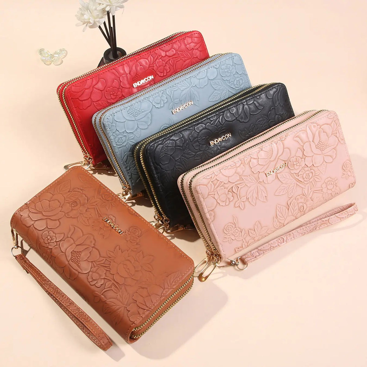 Elegant Floral Embossed Wallet