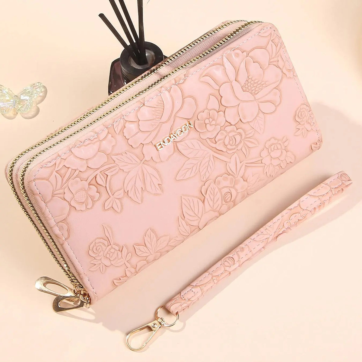 Elegant Floral Embossed Wallet