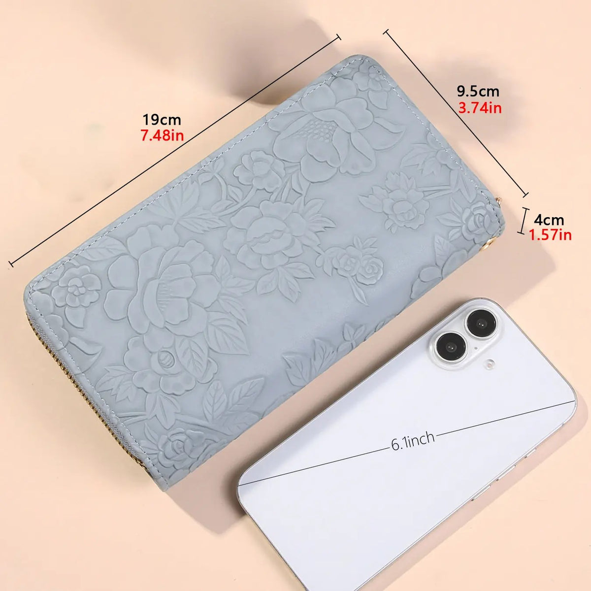 Elegant Floral Embossed Wallet