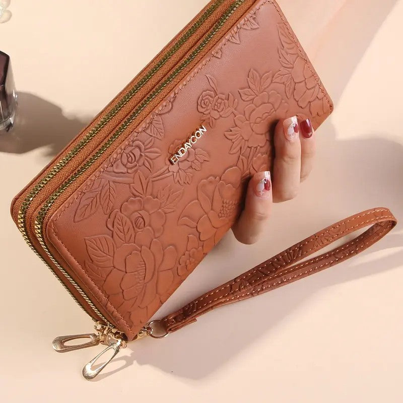 Elegant Floral Embossed Wallet