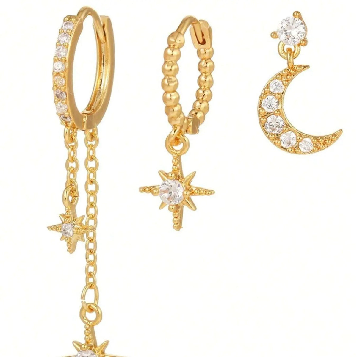 3PC Dainty Moon Star Earrings