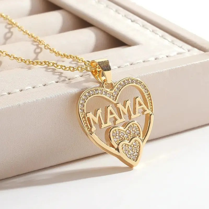 18k Mama Heart Necklace