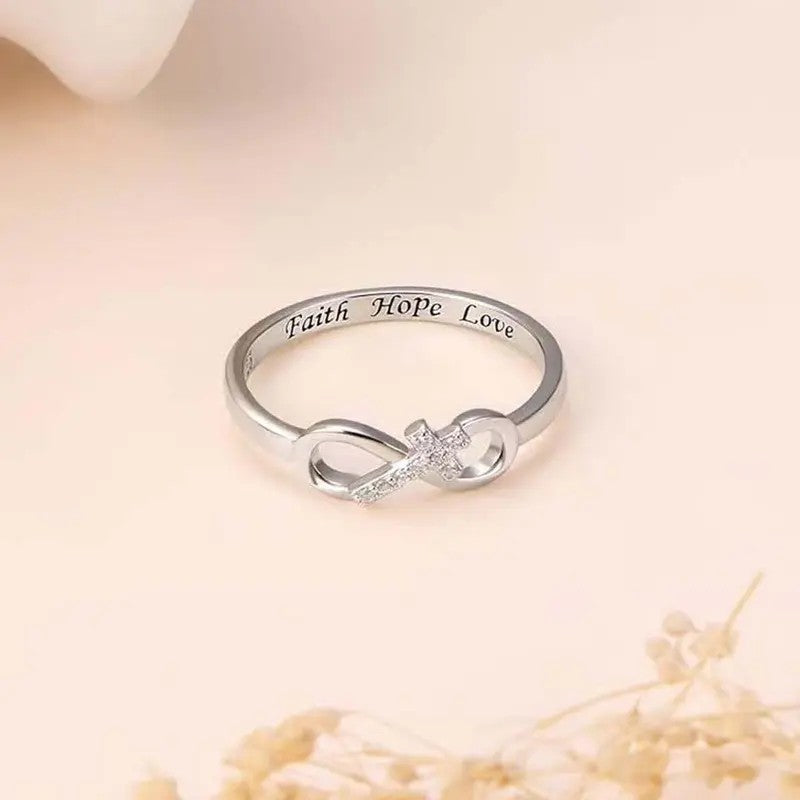 Dainty Infinity Cross Ring