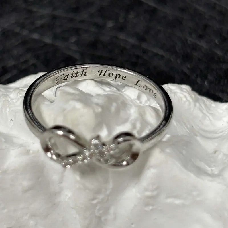Dainty Infinity Cross Ring