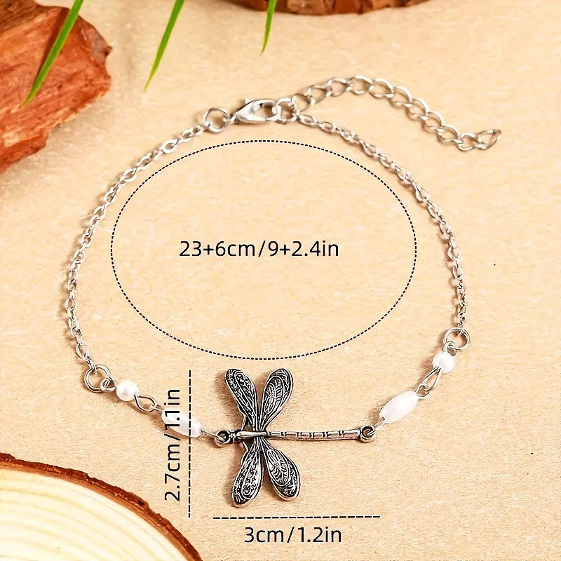 Elegant Dragonfly Anklet