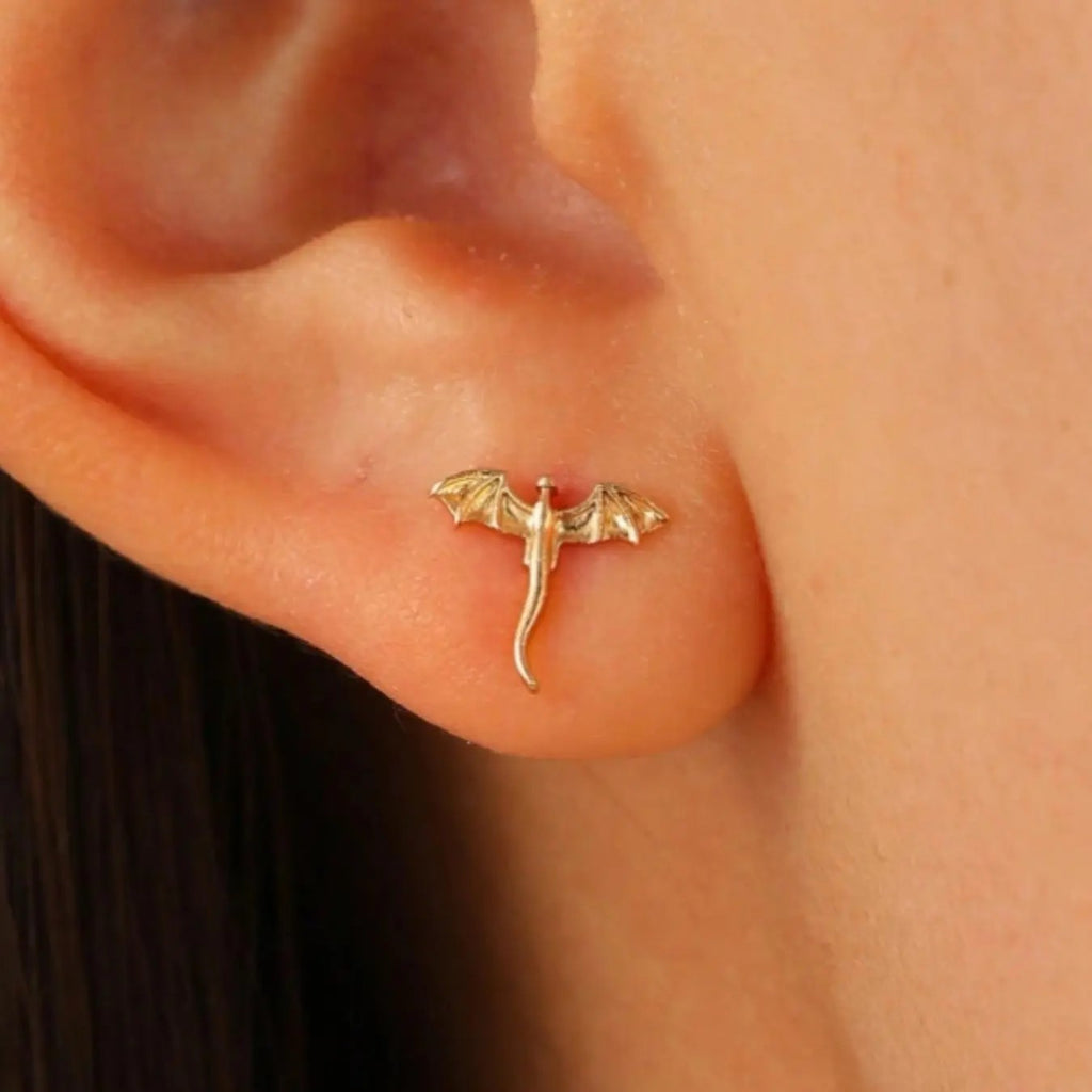 Dainty Dragon Stud Earrings