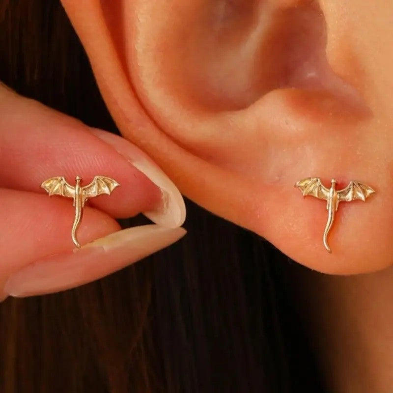 Dainty Dragon Stud Earrings