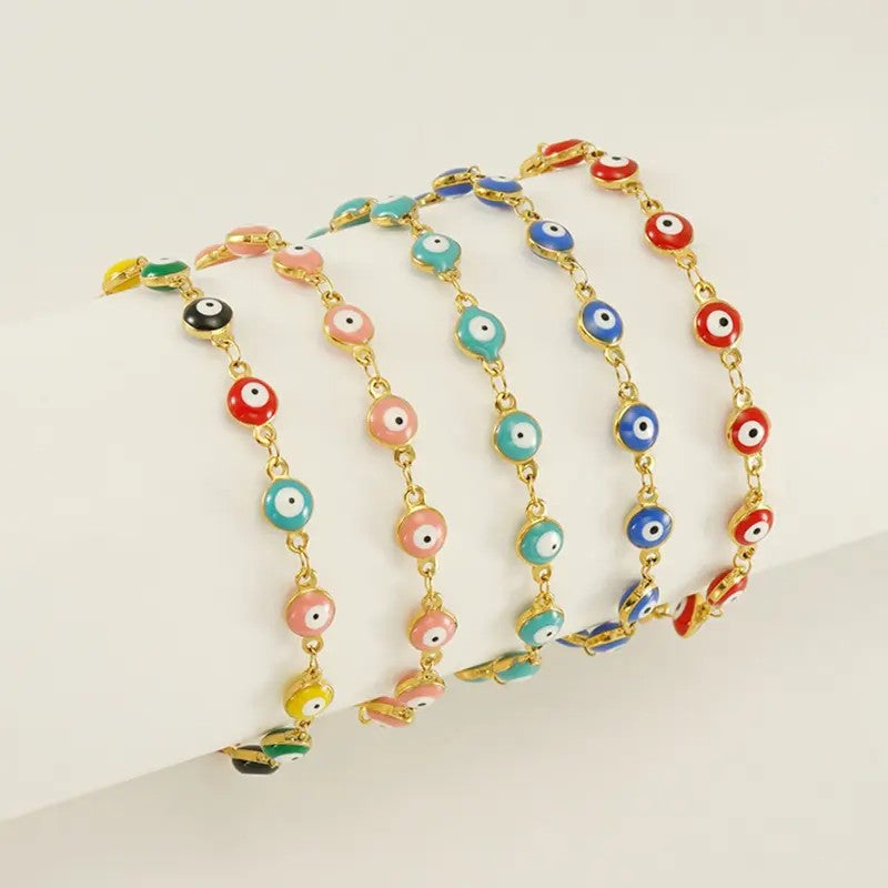 18k Elegant Red Evil Eye Bracelet