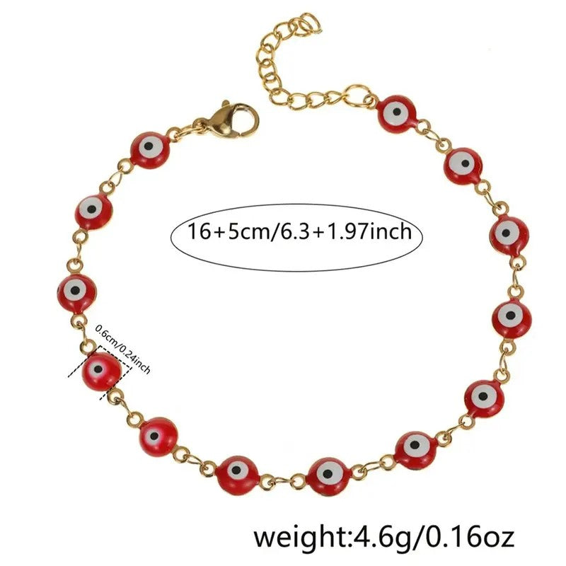 18k Elegant Red Evil Eye Bracelet