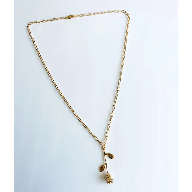 18k Dainty Rose Necklace