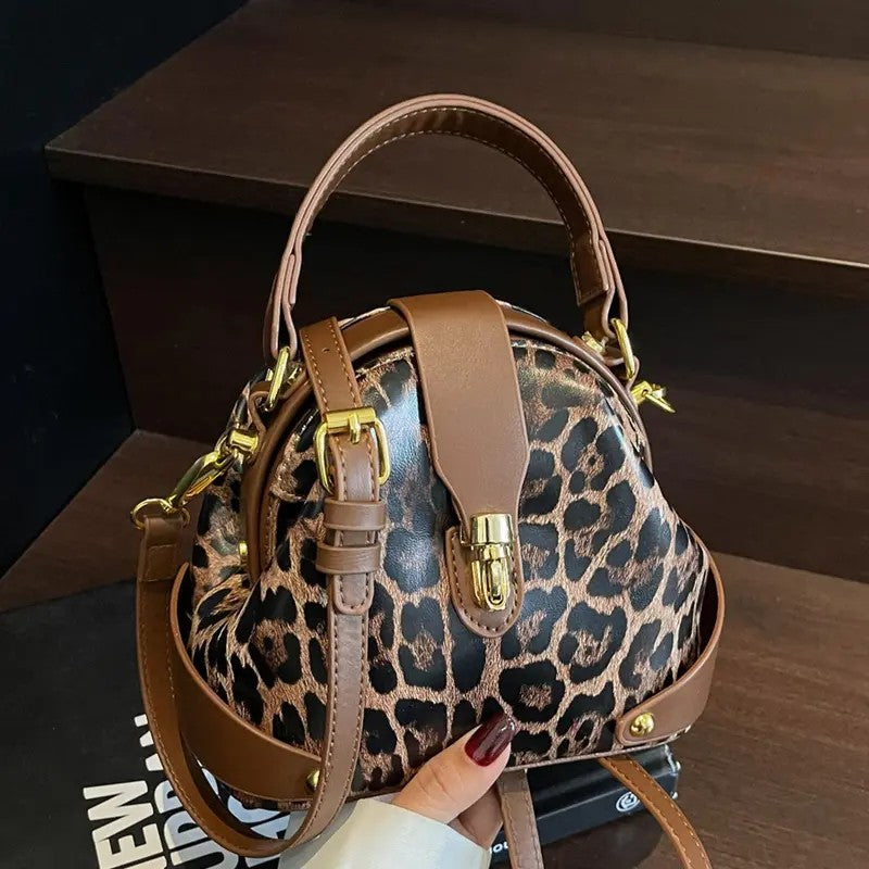 Leopard Dome Handbag