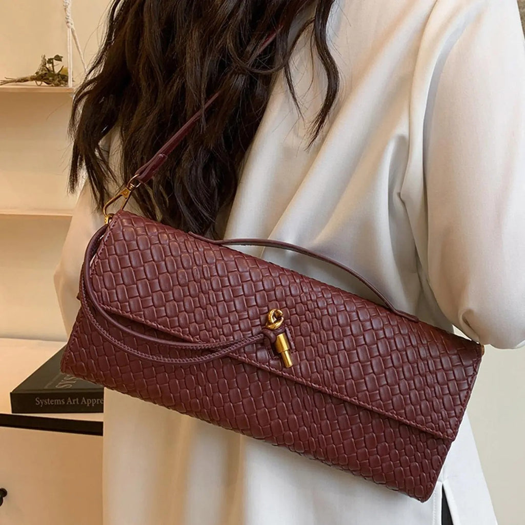 Woven Barrel Shoulder Bag