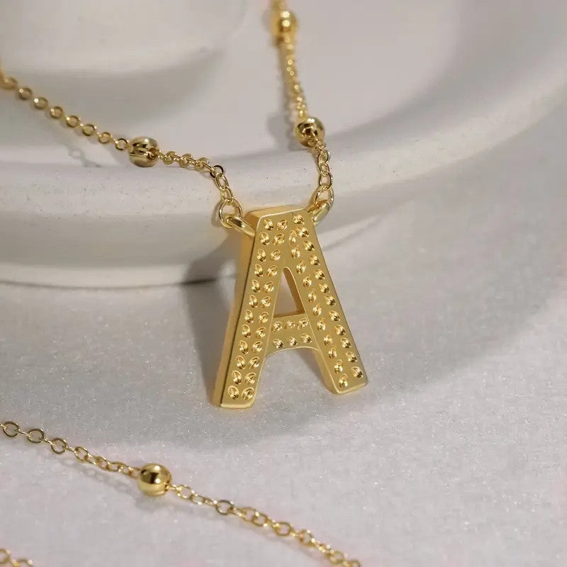 14k Dainty Initial Letter Necklace