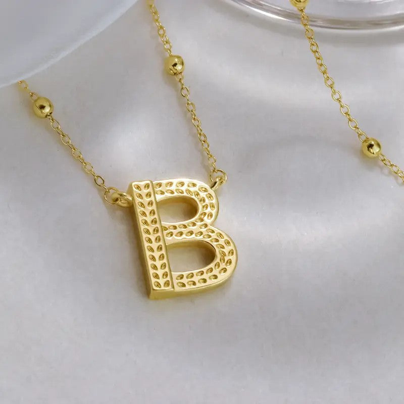 14k Dainty Initial Letter Necklace