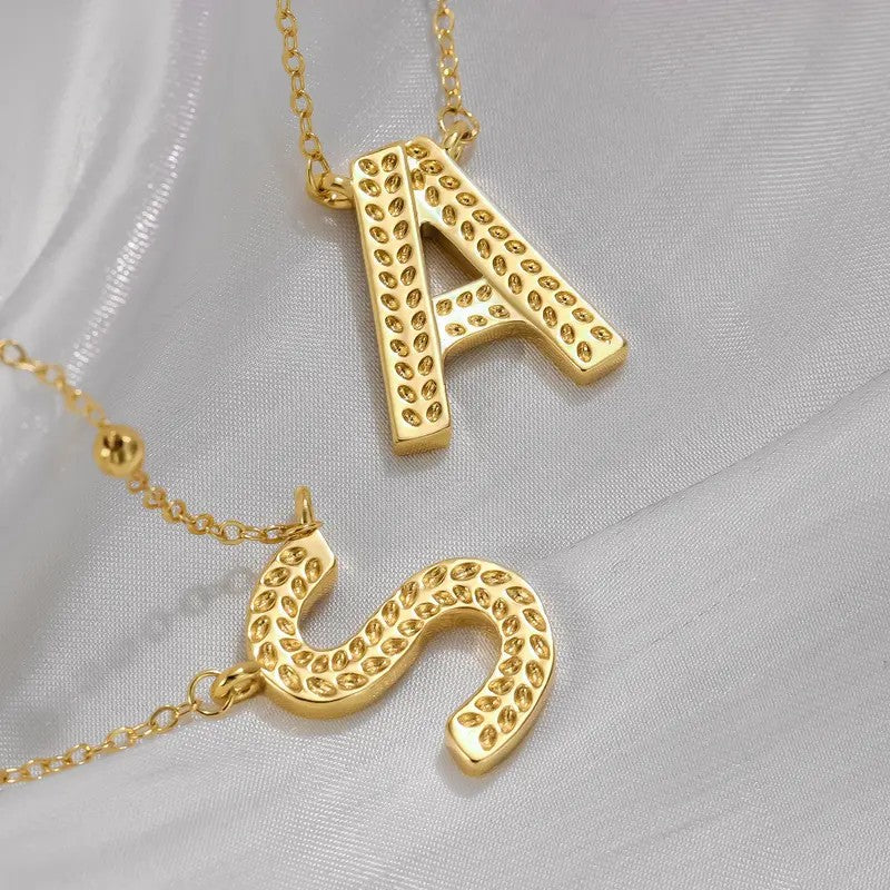 14k Dainty Initial Letter Necklace