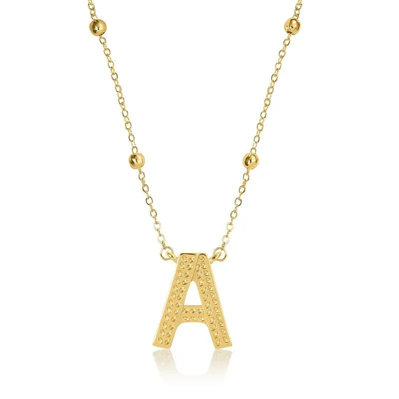 14k Dainty Initial Letter Necklace
