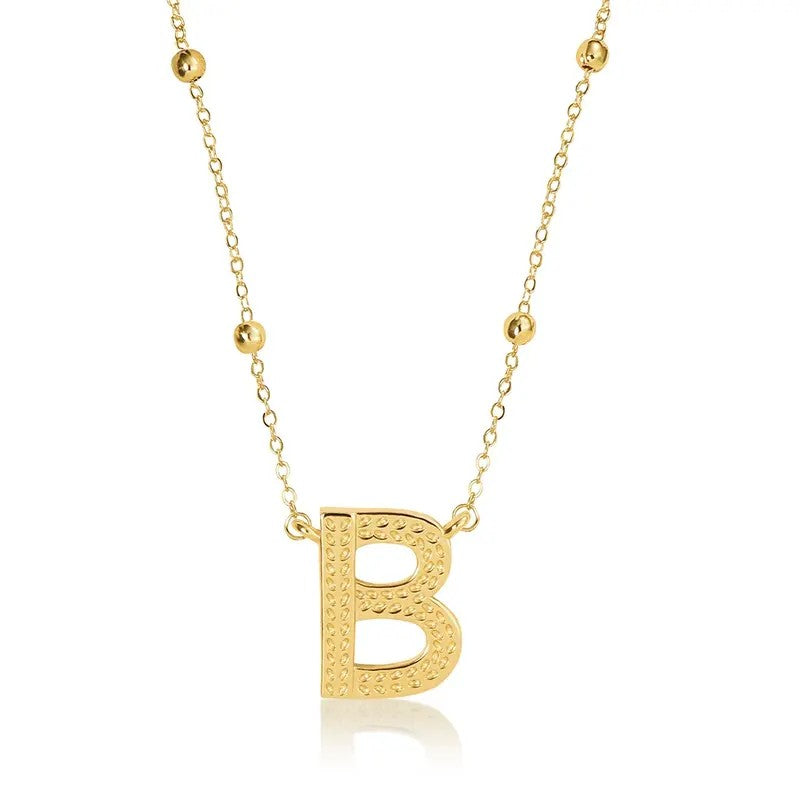 14k Dainty Initial Letter Necklace