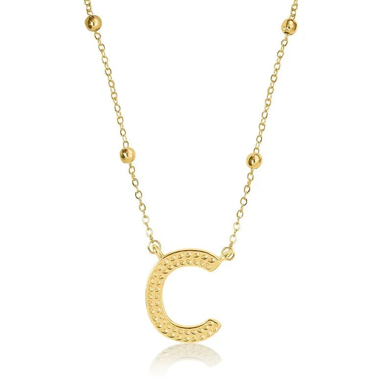 14k Dainty Initial Letter Necklace