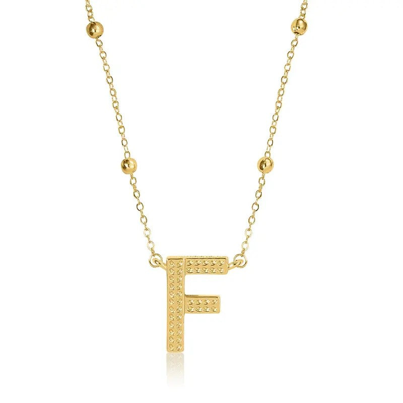 14k Dainty Initial Letter Necklace