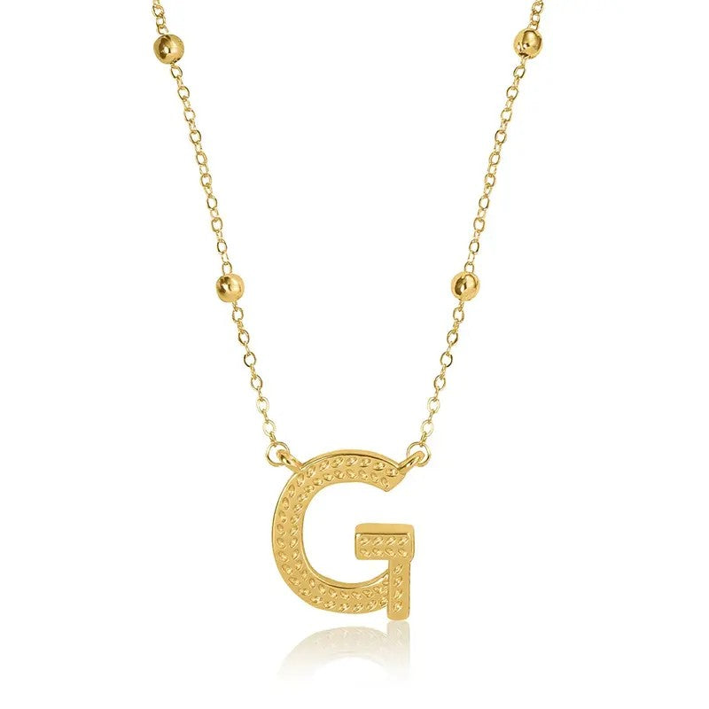 14k Dainty Initial Letter Necklace