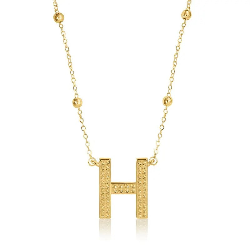14k Dainty Initial Letter Necklace