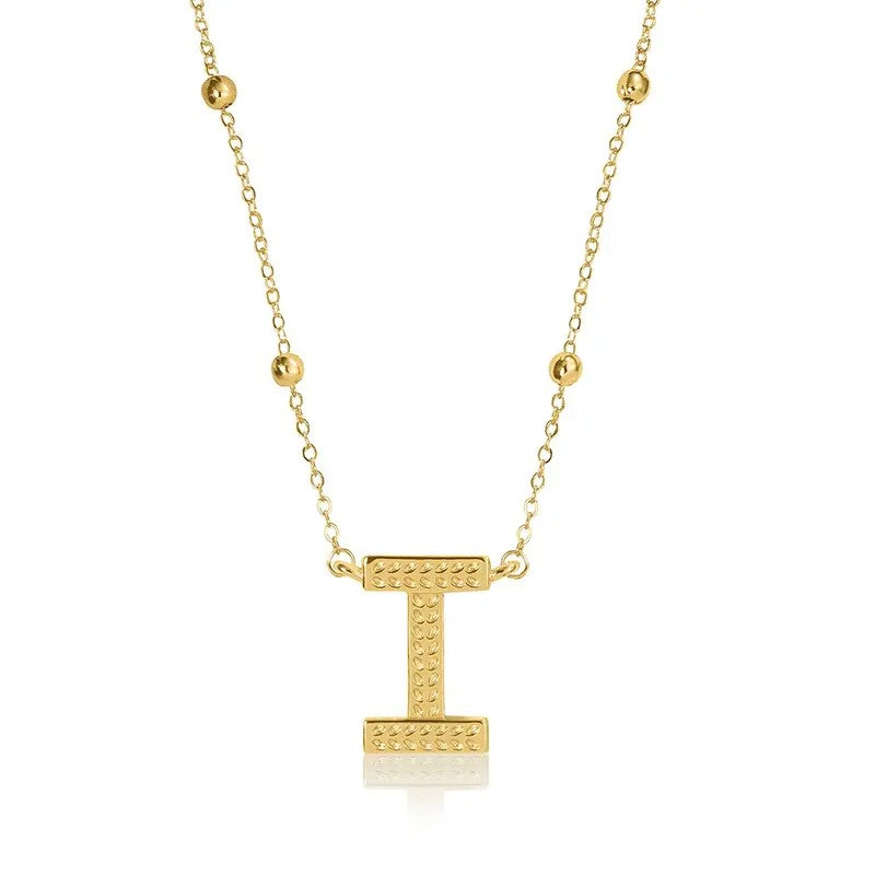 14k Dainty Initial Letter Necklace