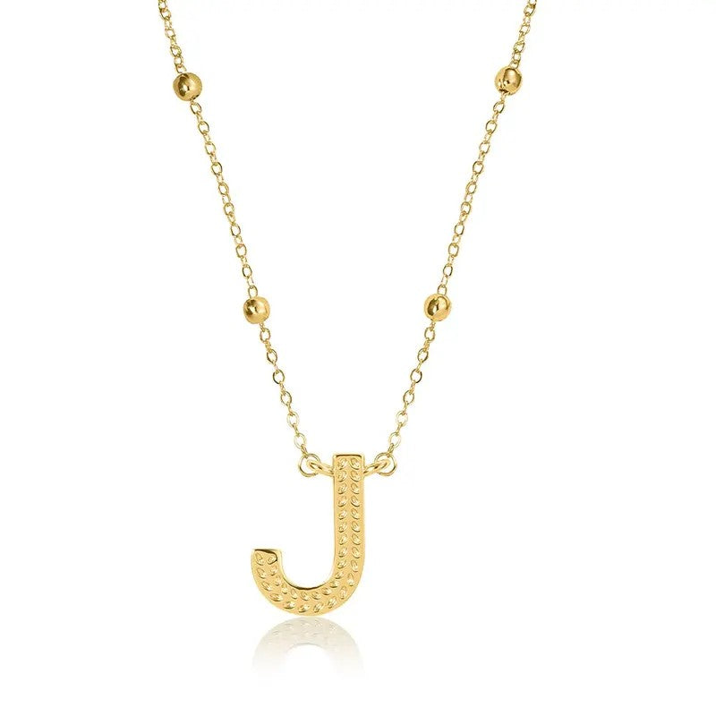 14k Dainty Initial Letter Necklace