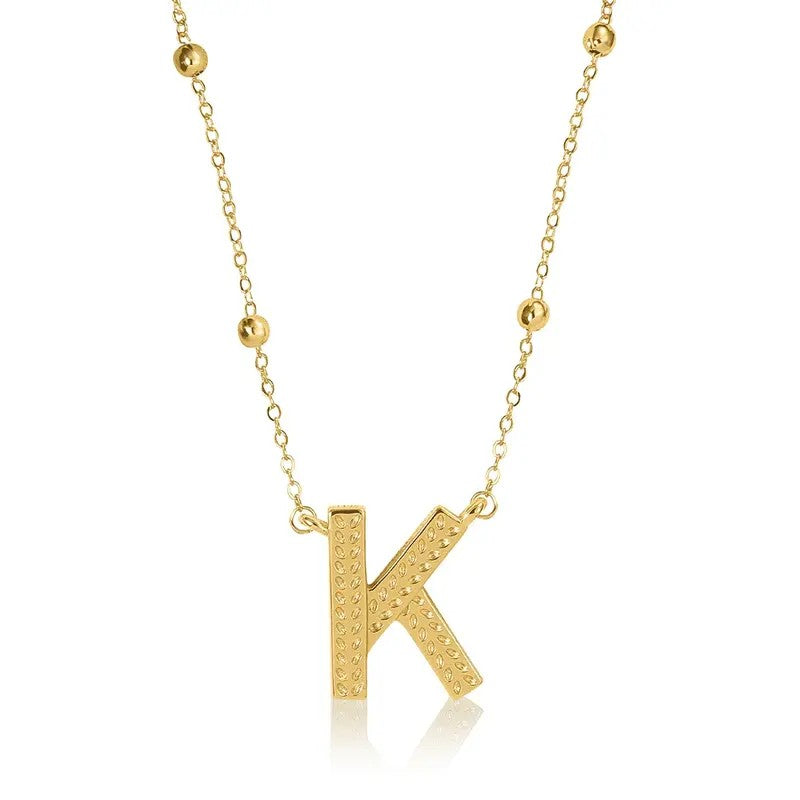 14k Dainty Initial Letter Necklace