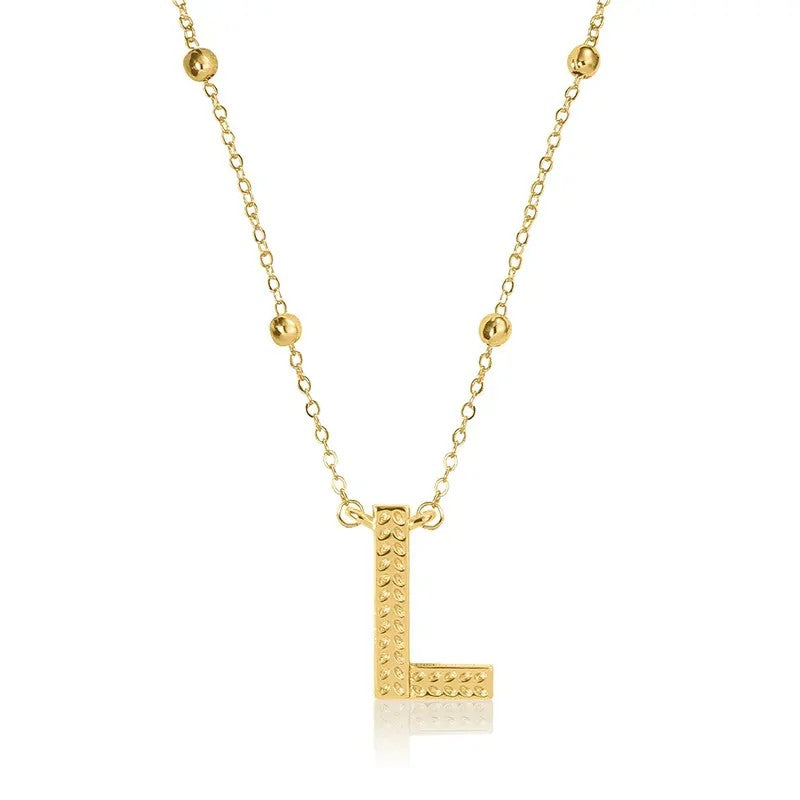 14k Dainty Initial Letter Necklace