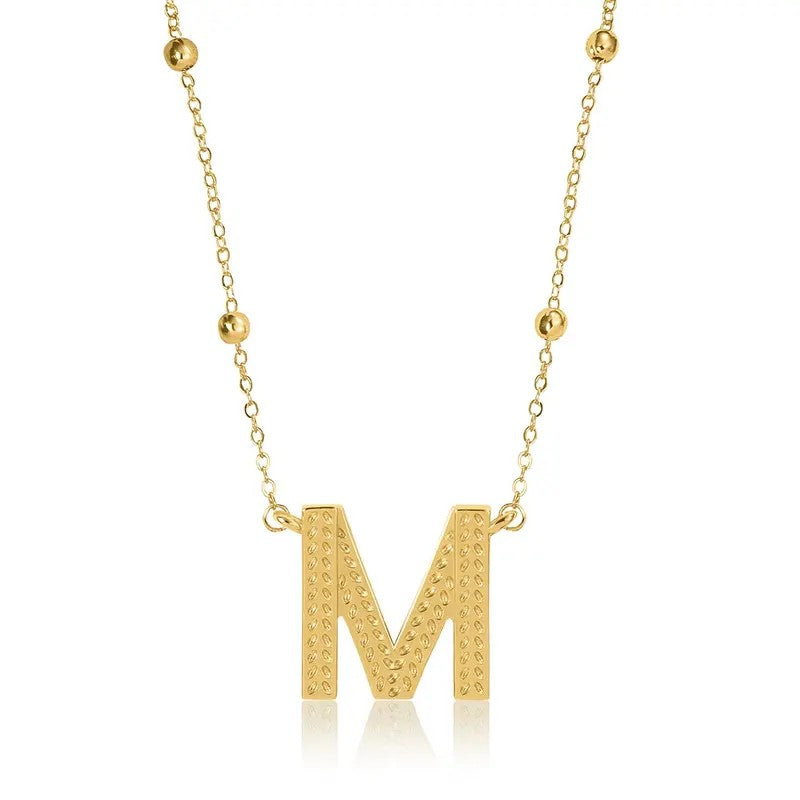 14k Dainty Initial Letter Necklace