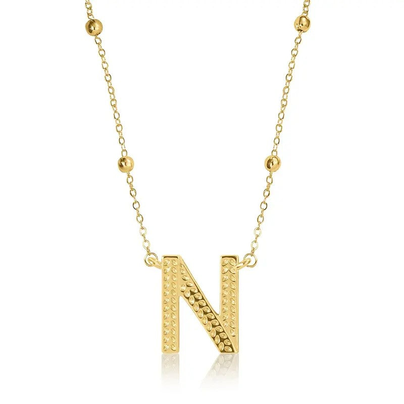 14k Dainty Initial Letter Necklace