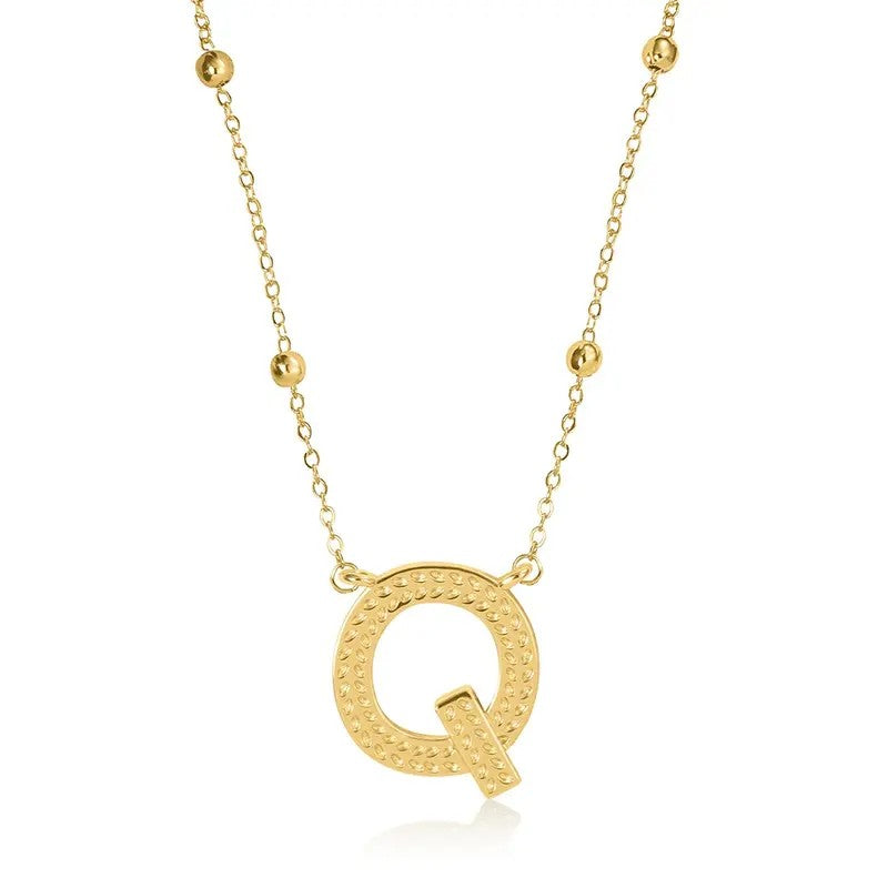 14k Dainty Initial Letter Necklace