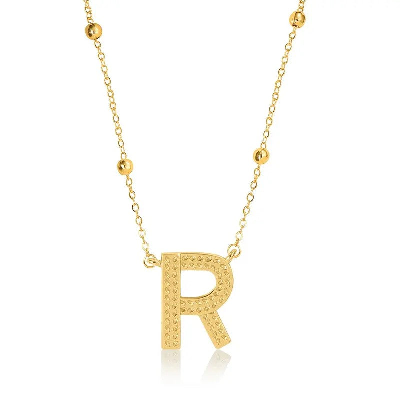 14k Dainty Initial Letter Necklace