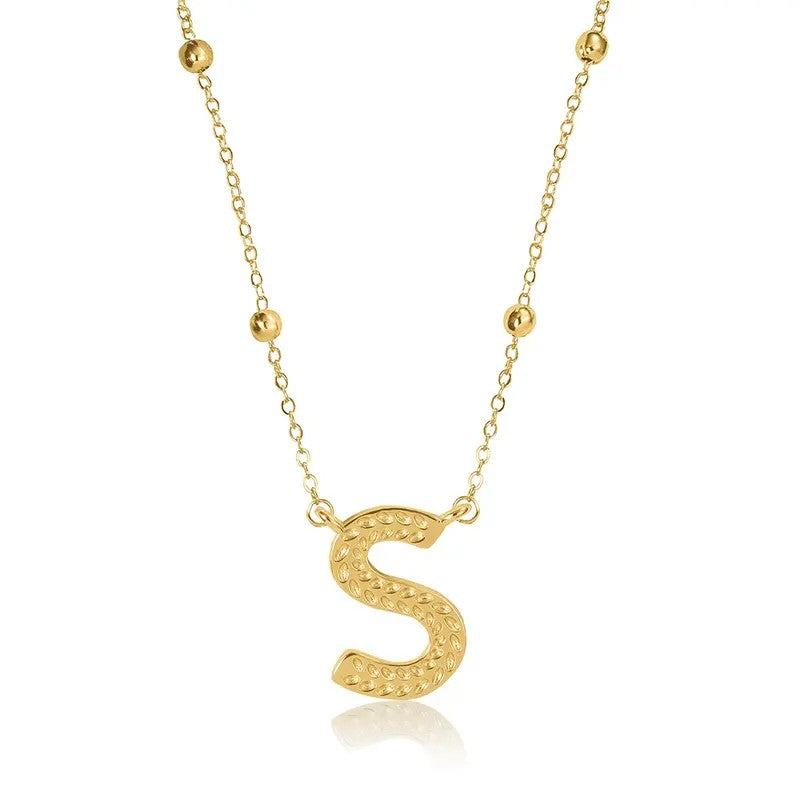 14k Dainty Initial Letter Necklace