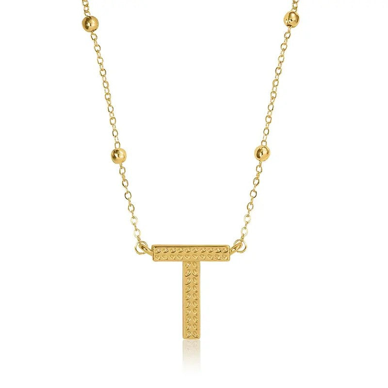 14k Dainty Initial Letter Necklace