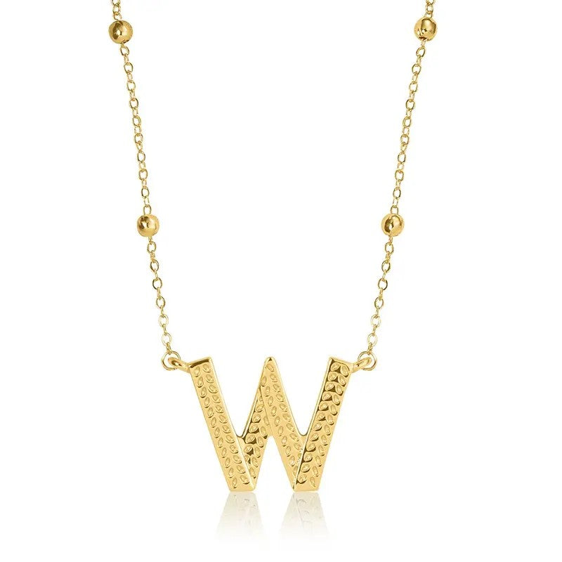 14k Dainty Initial Letter Necklace