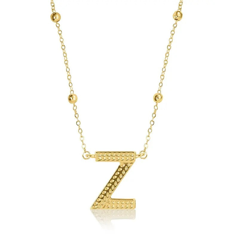 14k Dainty Initial Letter Necklace