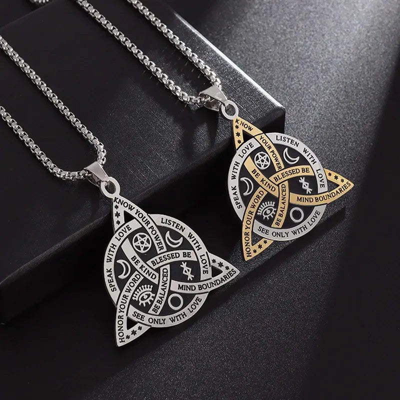 Geometric Triquetra Pendant Necklace